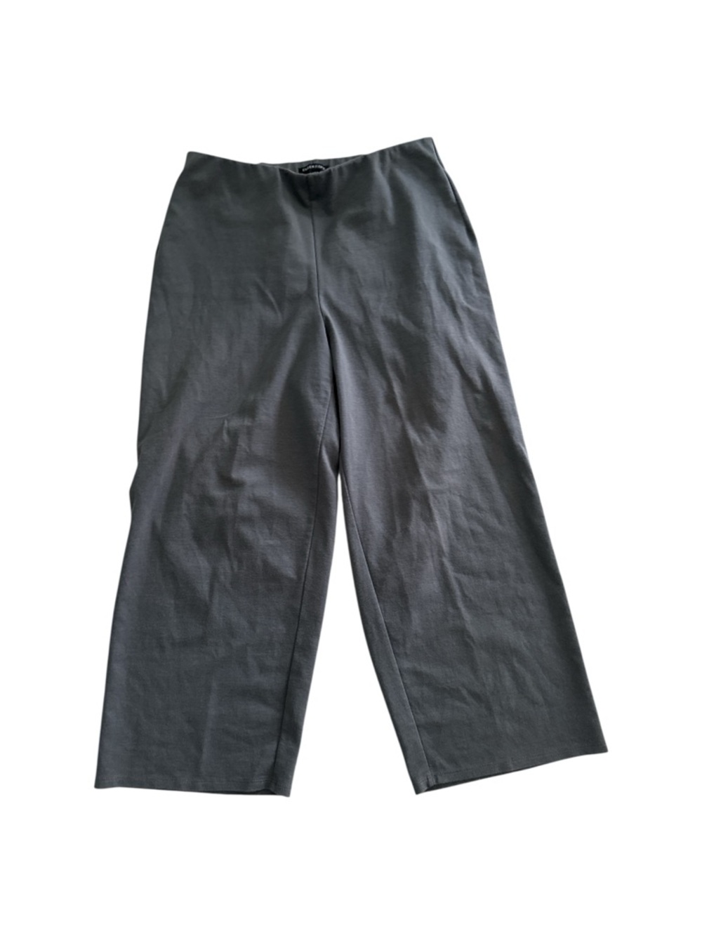 Eileen Fisher Cotton Ponte Wide-Leg Cropped Pant | Dove Grey | Small